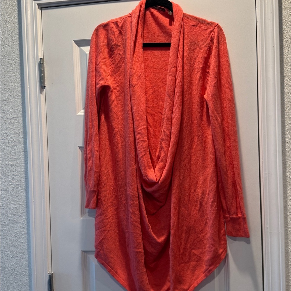 Coral Drape Neck Long Sleeve Top